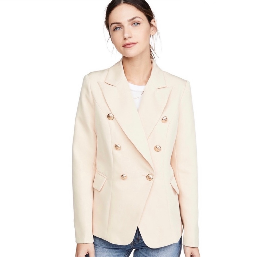 NEW LIONESS BEIGE DOUBLE-BREASTED BLAZER - Picture 1 of 8
